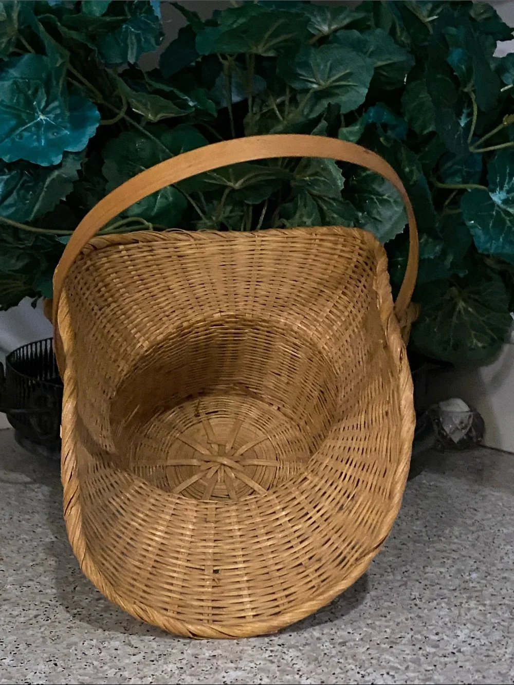 2 Handwoven Vintage Baskets w/Handles